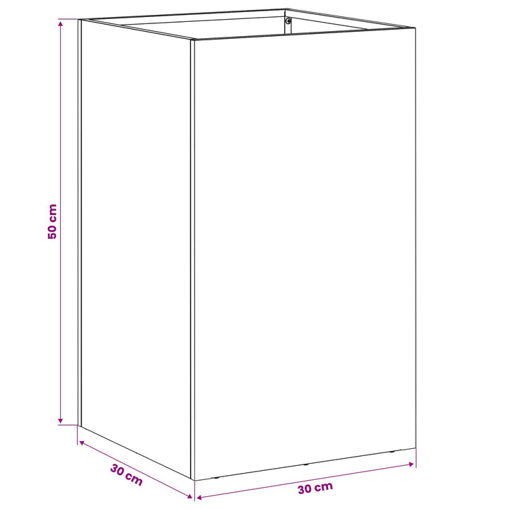 Trädgårdsplanterare Antracit 30 X 30 X 50 Cm Kallvalsat Stål