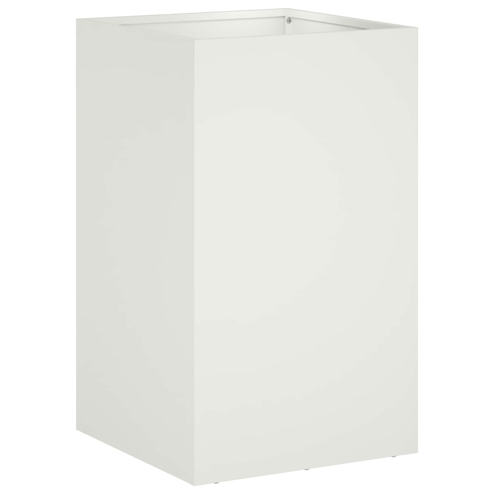 Trädgårdsplanterare Vit 40 X 40 X 50 Cm Kallvalsat Stål