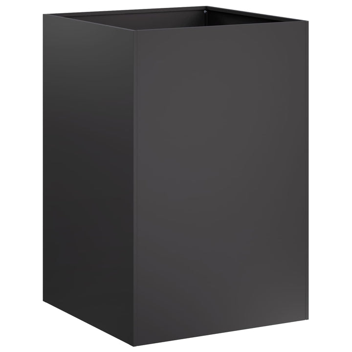 Trädgårdsplanterare Svart 40 X 40 X 75 Cm Kallvalsat Stål