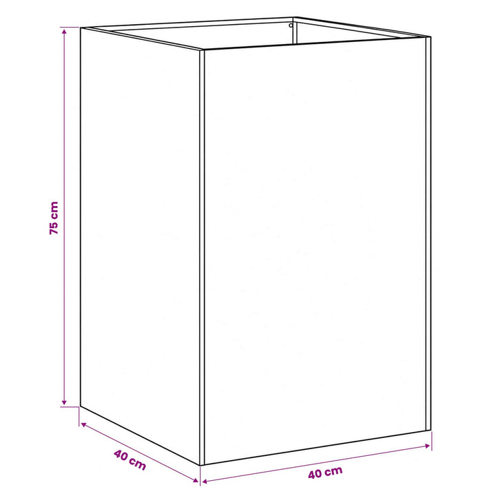 Trädgårdsplanterare 2 St Svart 40 X 40 X 75 Cm Kallvalsat Stål