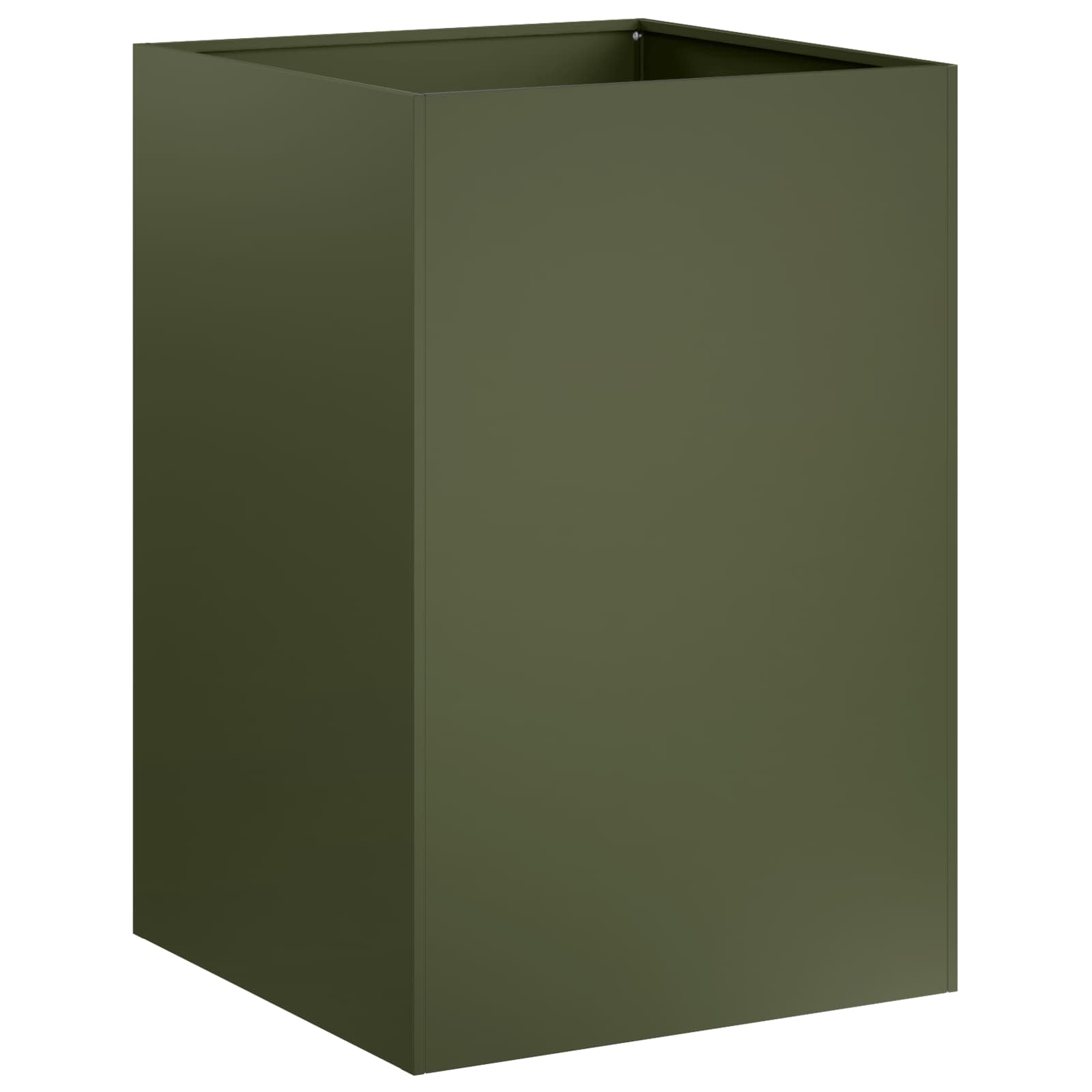 Trädgårdsplanterare Olivgrön 40 X 40 X 75 Cm Kallvalsat Stål