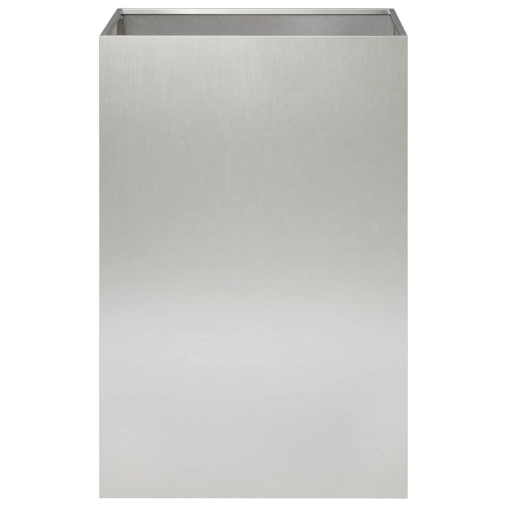 Trädgårdsplanterare 2 St Silver 40 X 40 X 75 Cm Rostfritt Stål
