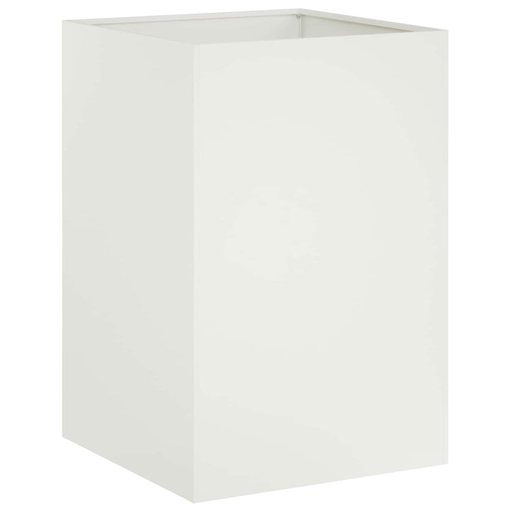 Trädgårdsplanterare Vit 50 X 50 X 75 Cm Kallvalsat Stål