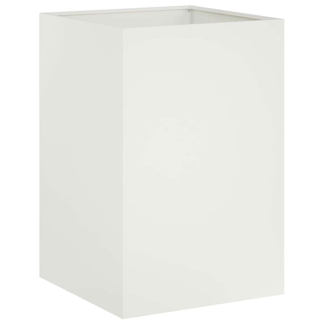 Trädgårdsplanterare 2 St Vit 50 X 50 X 75 Cm Kallvalsat Stål