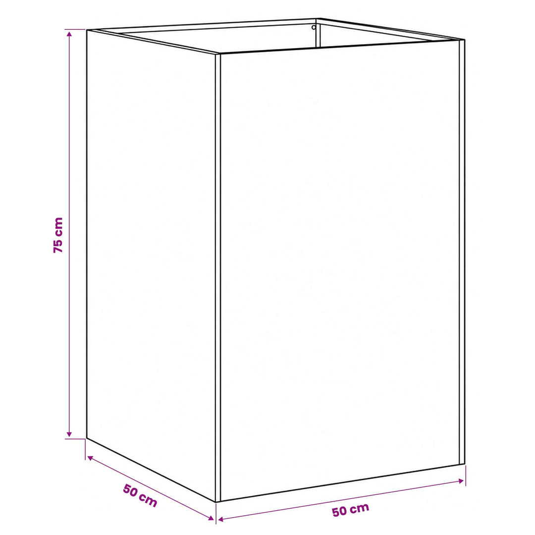 Trädgårdsplanterare 2 St Vit 50 X 50 X 75 Cm Kallvalsat Stål