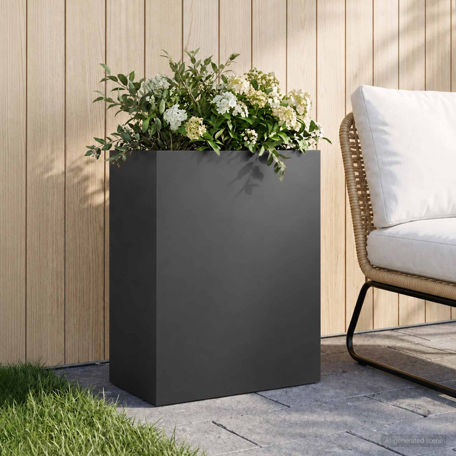 Trädgårdsplanterare Svart 40 X 20 X 40 Cm Kallvalsat Stål