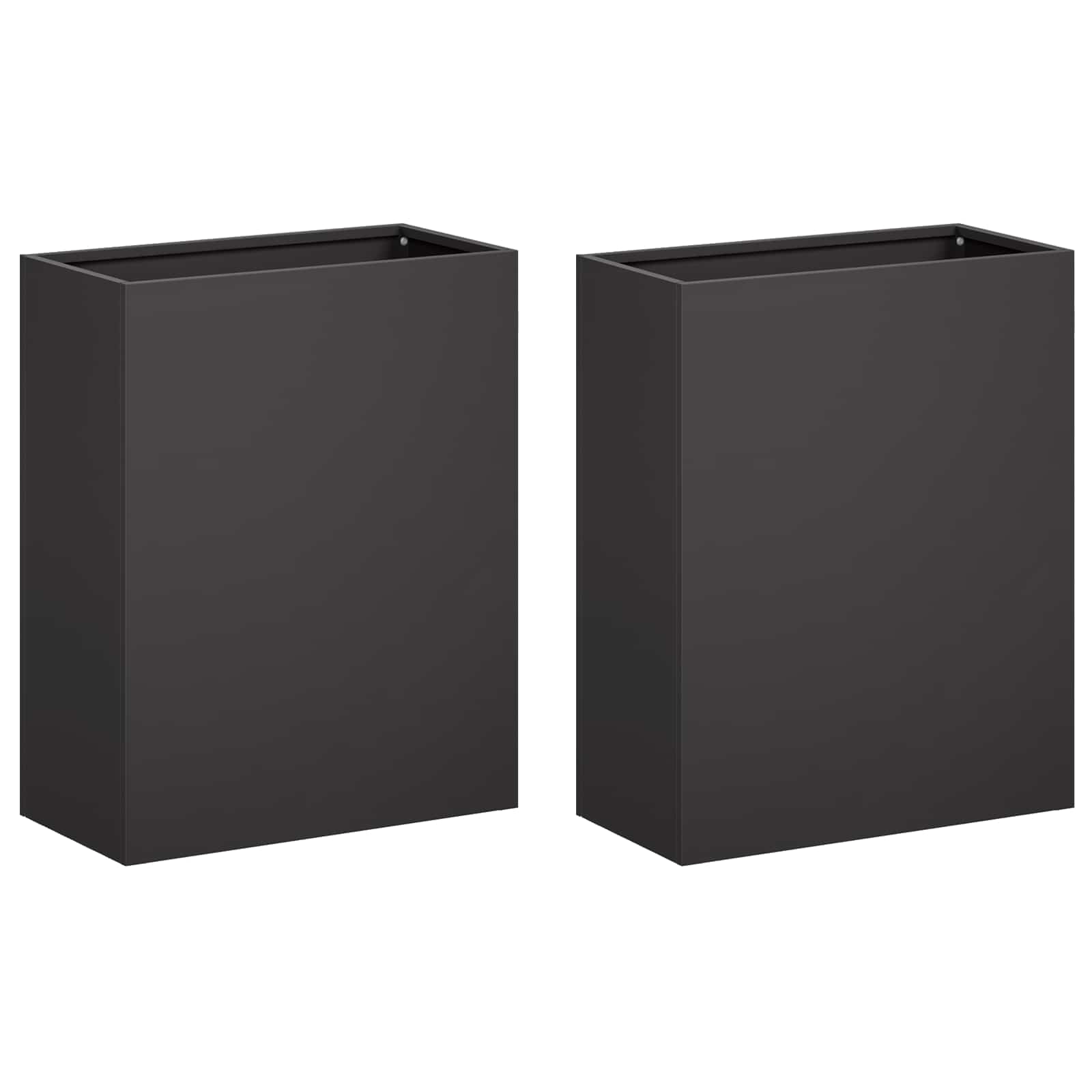 Trädgårdsplanterare 2 St Svart 40 X 20 X 40 Cm Kallvalsat Stål
