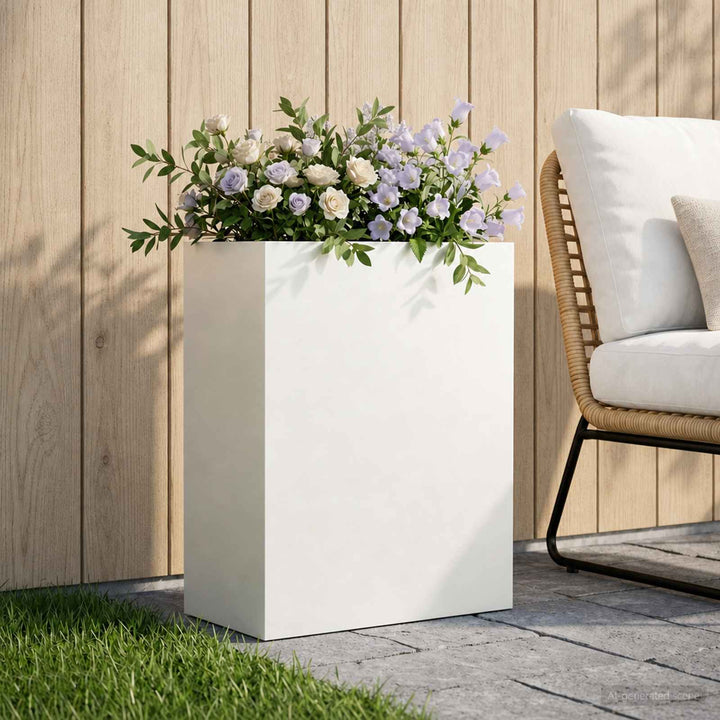 Trädgårdsplanterare Vit 40 X 20 X 40 Cm Kallvalsat Stål