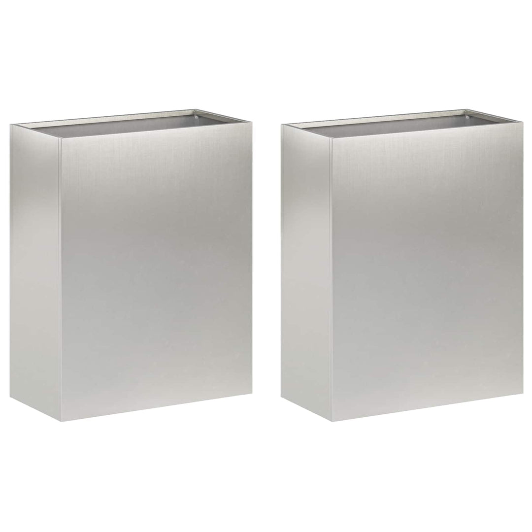 Trädgårdsplanterare 2 St Silver 40 X 20 X 40 Cm Rostfritt Stål