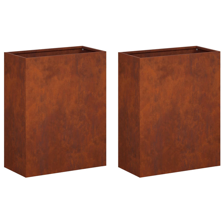 Trädgårdsplanterare 2 St Rostig 40 X 20 X 40 Cm