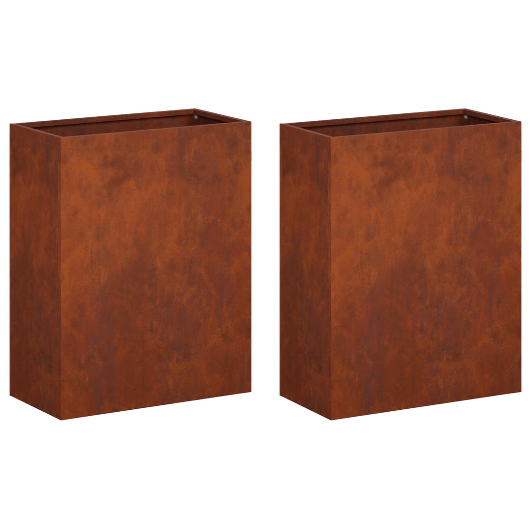 Trädgårdsplanterare 2 St Rostig 40 X 20 X 40 Cm