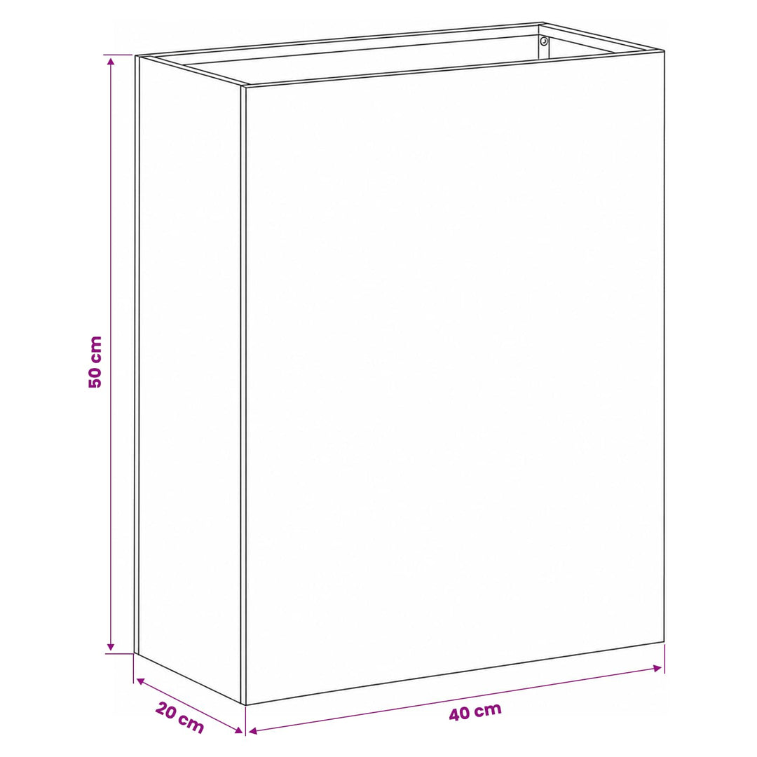 Trädgårdsplanterare 2 St Vit 40 X 20 X 50 Cm Kallvalsat Stål