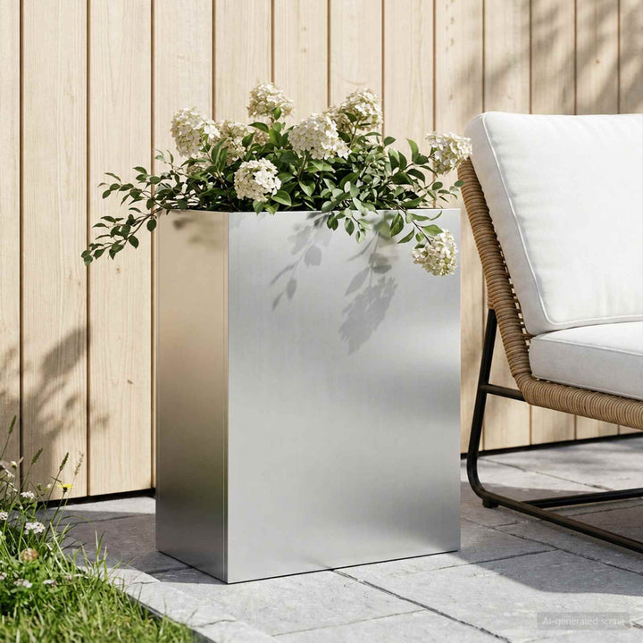 Trädgårdsplanterare Silver 40 X 20 X 50 Cm Galvaniserat Stål
