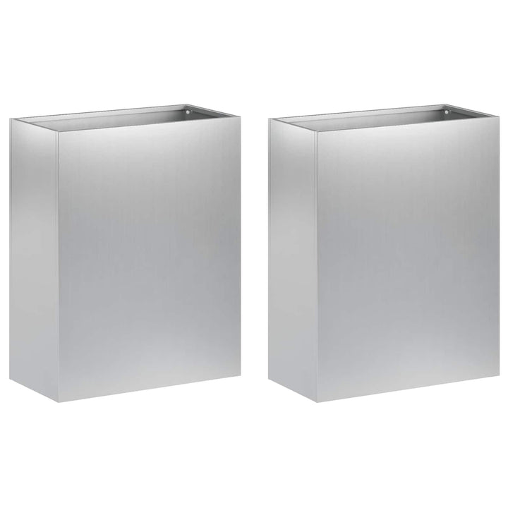 Trädgårdsplanterare 2 St Silver 40 X 20 X 50 Cm