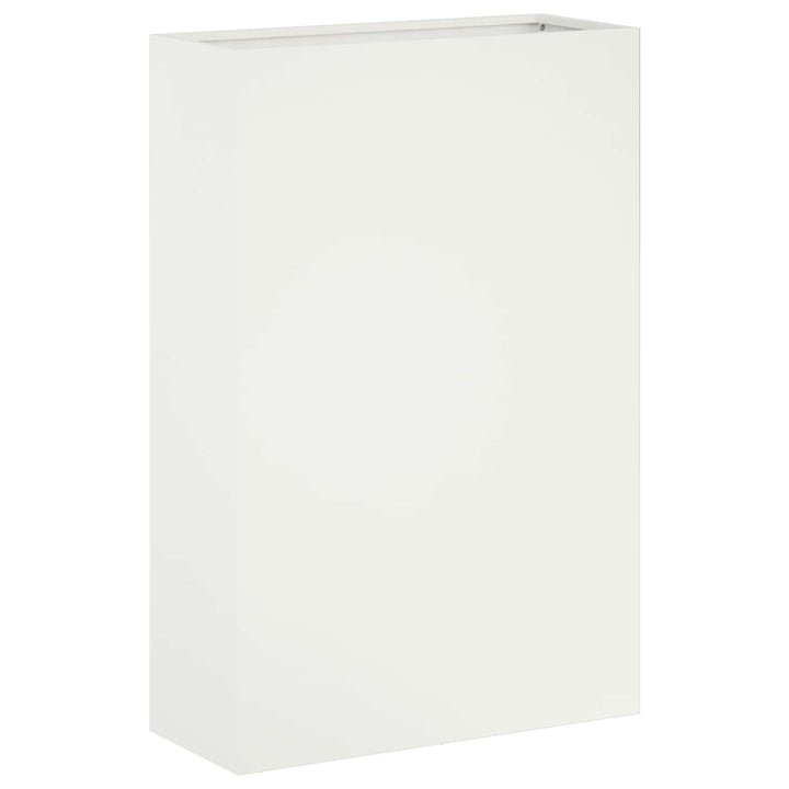 Trädgårdsplanterare 2 St Vit 40 X 20 X 75 Cm Kallvalsat Stål