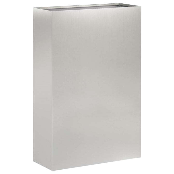 Trädgårdsplanterare 2 St Silver 40 X 20 X 75 Cm Rostfritt Stål