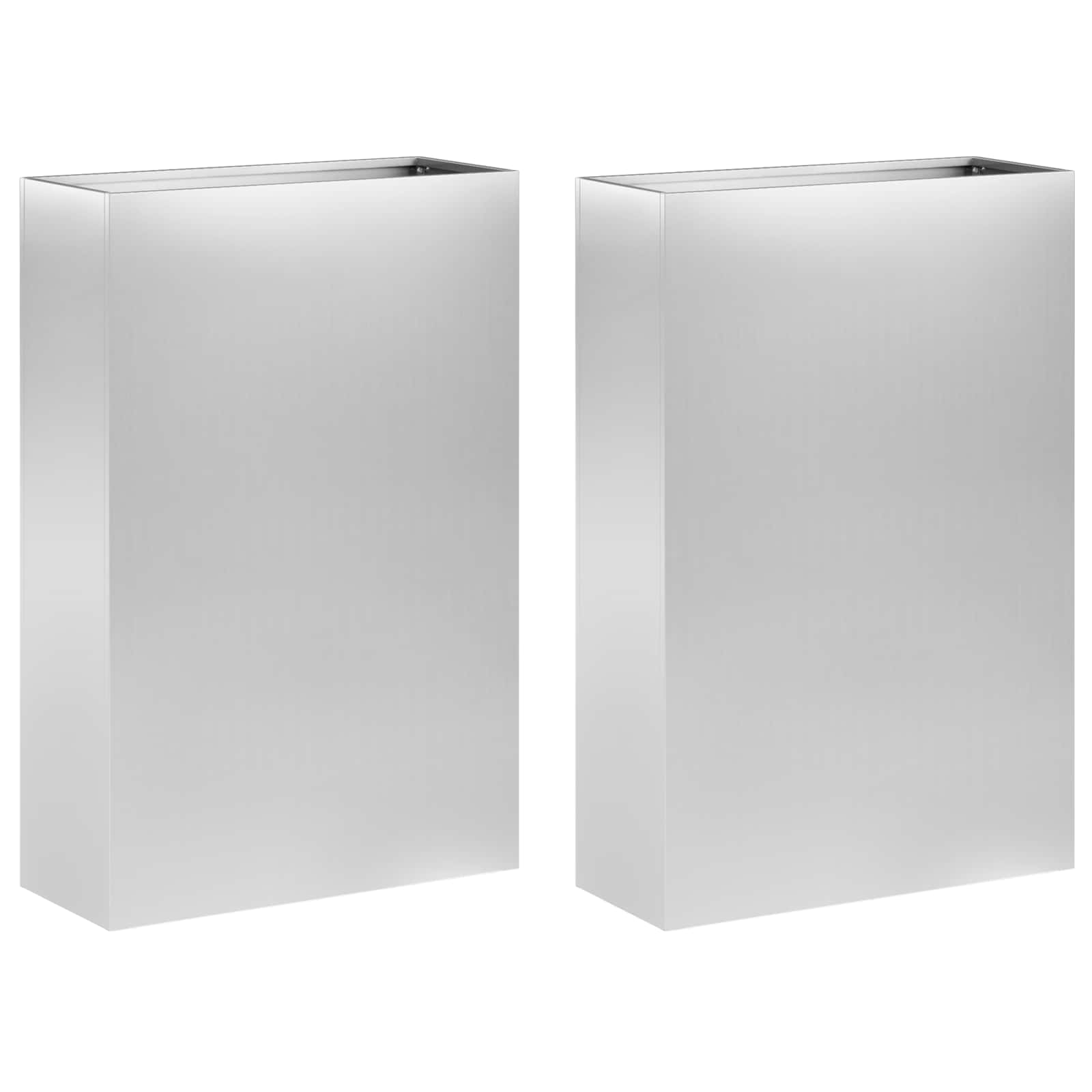 Trädgårdsplanterare 2 St Silver 40 X 20 X 75 Cm