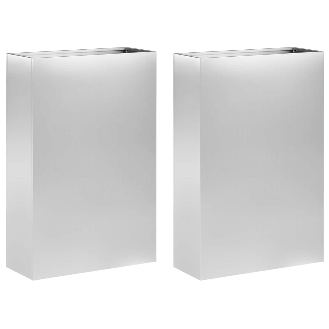 Trädgårdsplanterare 2 St Silver 40 X 20 X 75 Cm