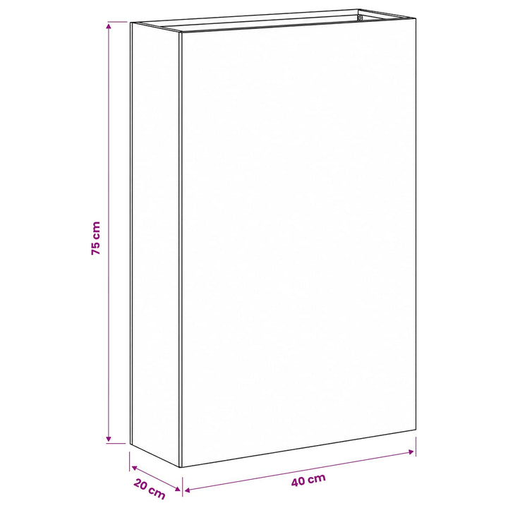 Trädgårdsplanterare 2 St Silver 40 X 20 X 75 Cm