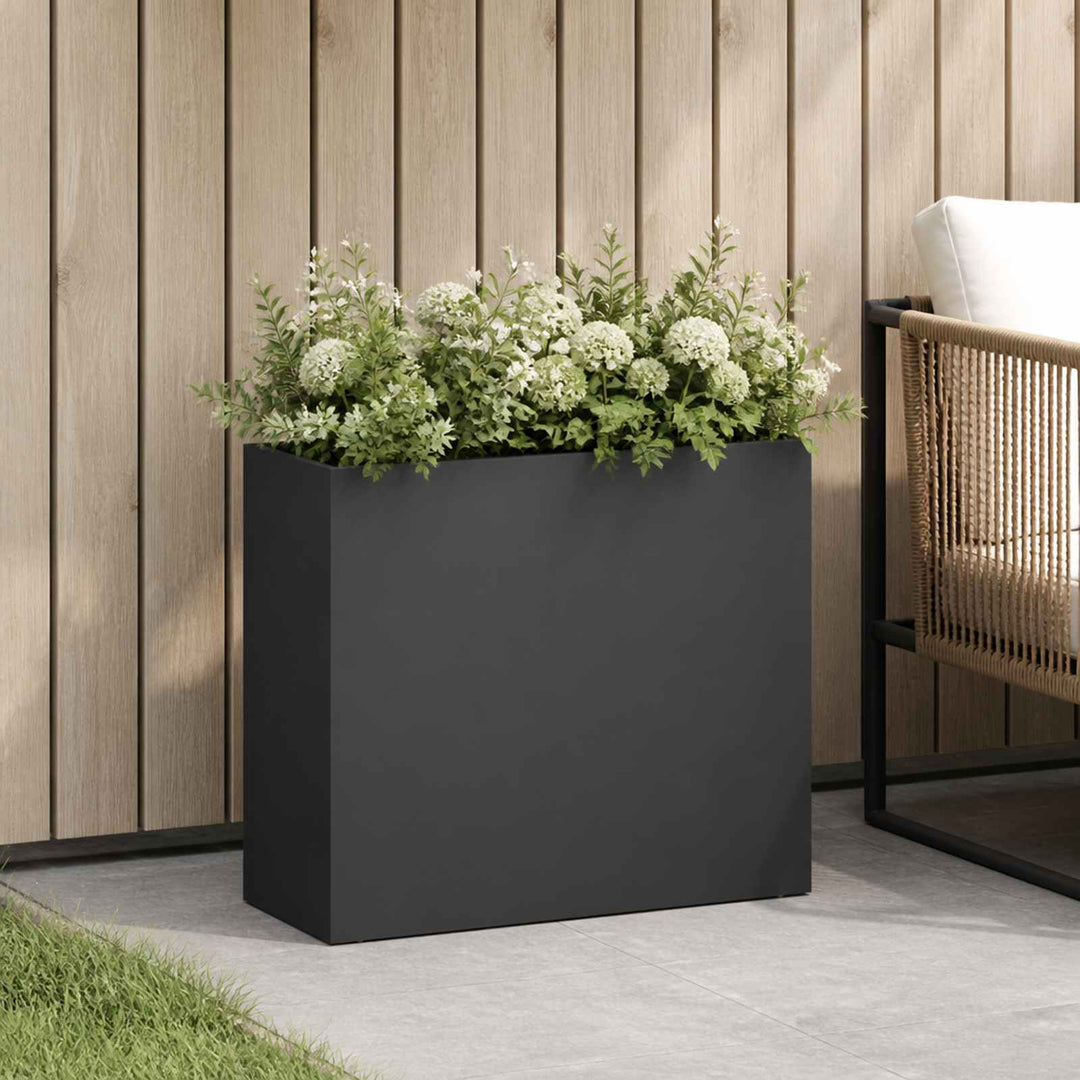 Trädgårdsplanterare Svart 50 X 20 X 40 Cm Kallvalsat Stål