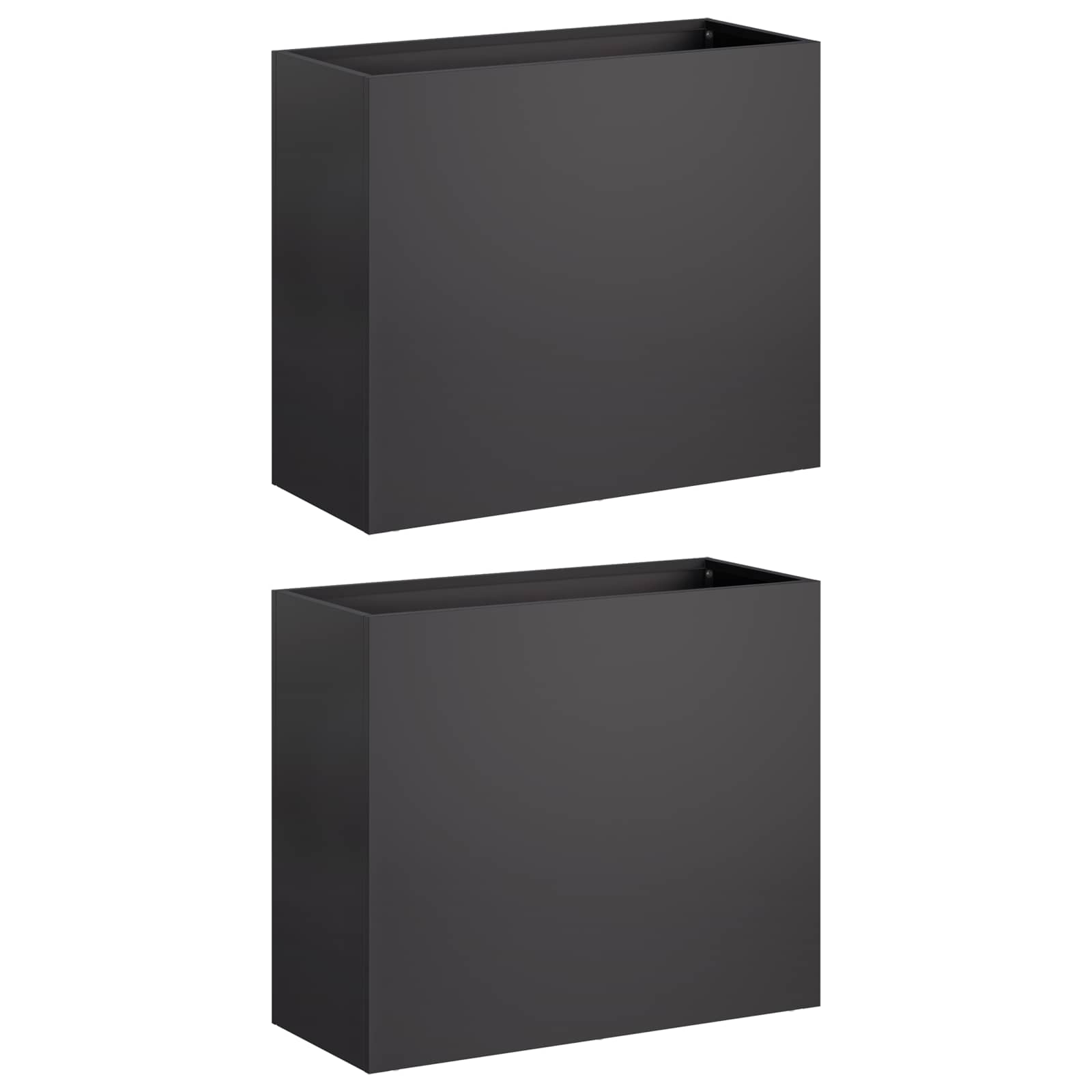 Trädgårdsplanterare 2 St Svart 50 X 20 X 40 Cm Kallvalsat Stål