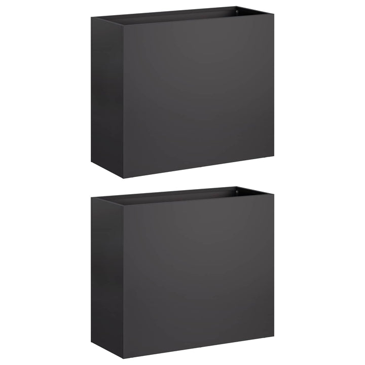 Trädgårdsplanterare 2 St Svart 50 X 20 X 40 Cm Kallvalsat Stål