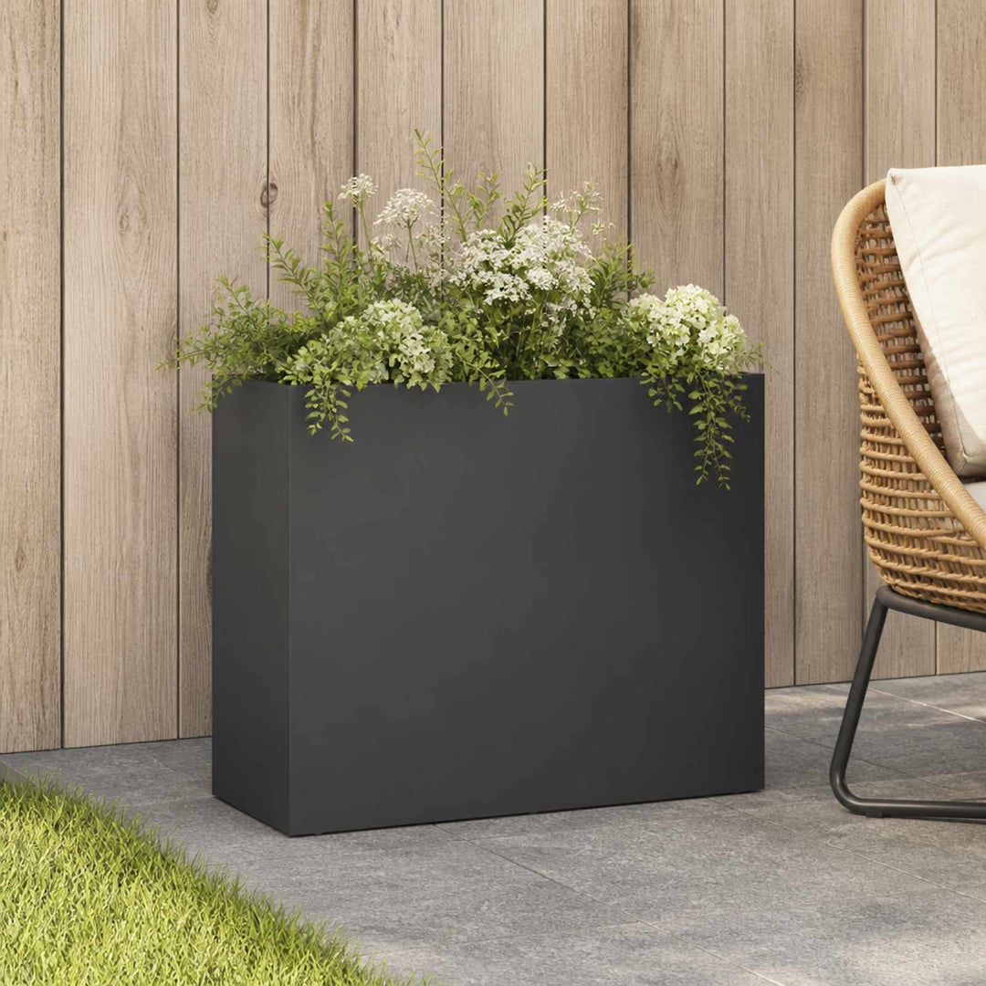 Trädgårdsplanterare Antracit 50 X 20 X 40 Cm Kallvalsat Stål