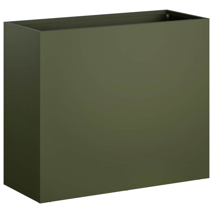 Trädgårdsplanterare Olivgrön 50 X 20 X 40 Cm Kallvalsat Stål