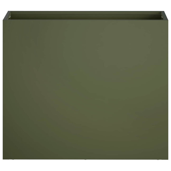 Trädgårdsplanterare Olivgrön 50 X 20 X 40 Cm Kallvalsat Stål