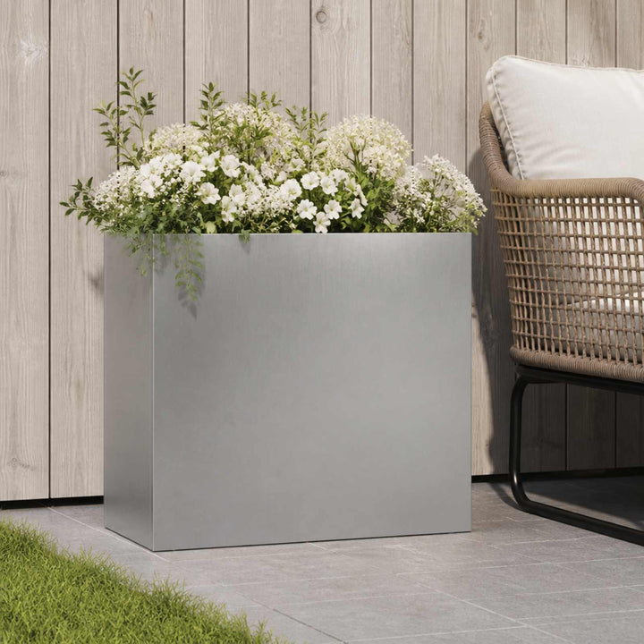 Trädgårdsplanterare Silver 50 X 20 X 40 Cm Rostfritt Stål