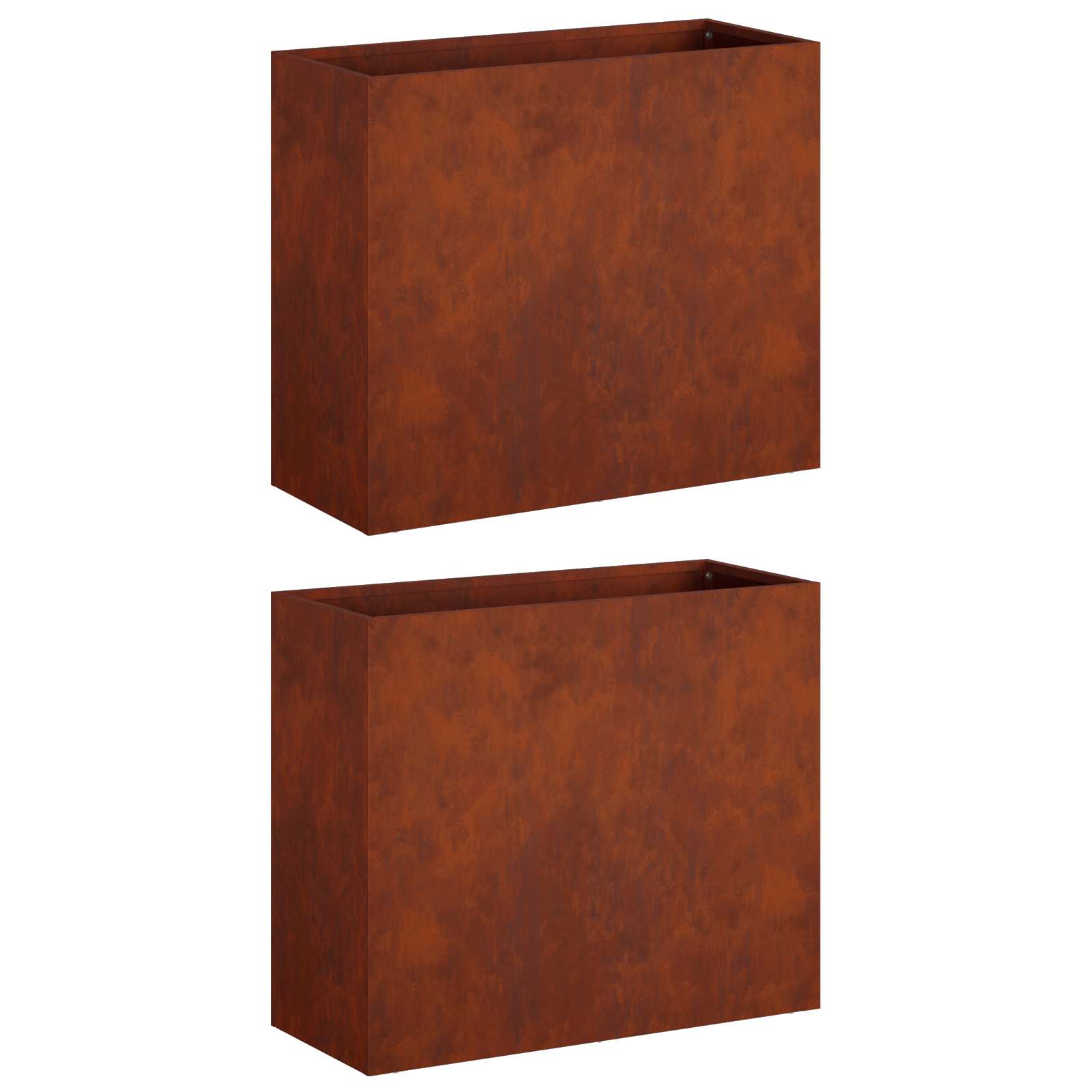 Trädgårdsplanterare 2 St Rostig 50 X 20 X 40 Cm