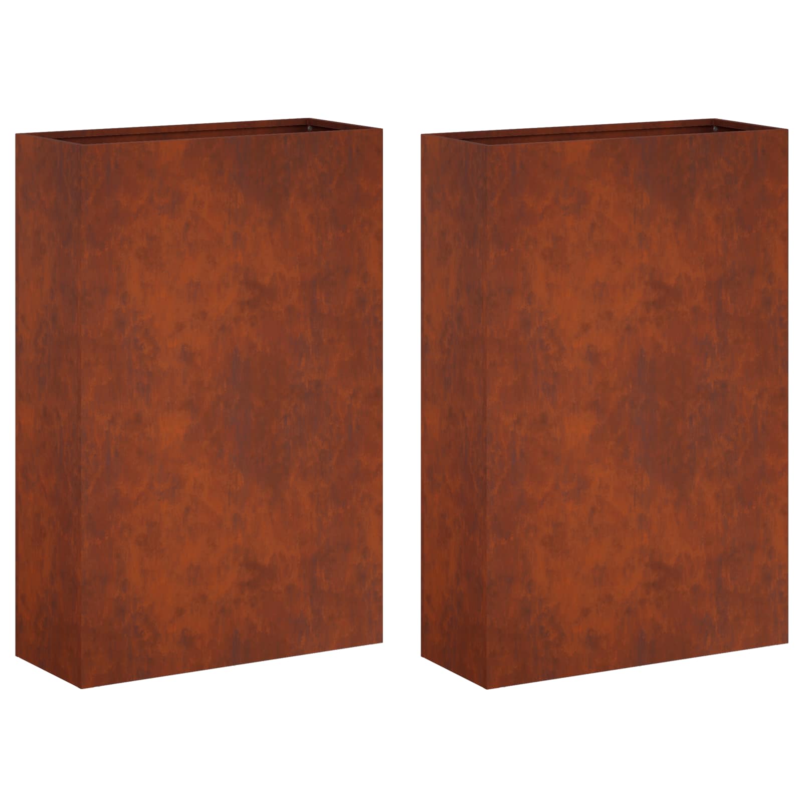 Trädgårdsplanterare 2 St Rostig 50 X 20 X 75 Cm