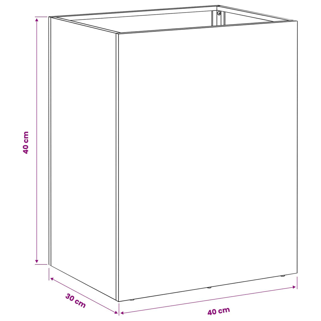 Trädgårdsplanterare Vit 40 X 30 X 40 Cm Kallvalsat Stål