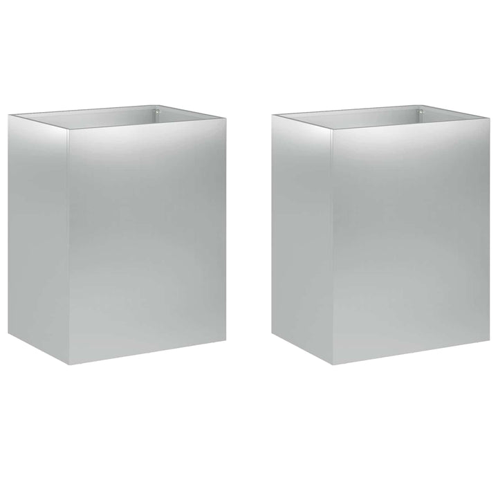 Trädgårdsplanterare 2 St Silver 40 X 30 X 40 Cm