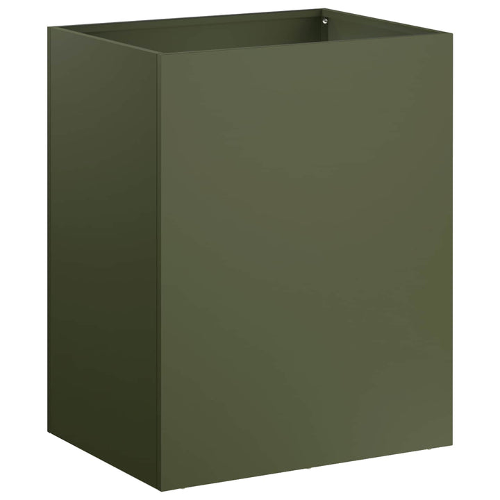 Trädgårdsplanterare Olivgrön 40 X 30 X 50 Cm Kallvalsat Stål