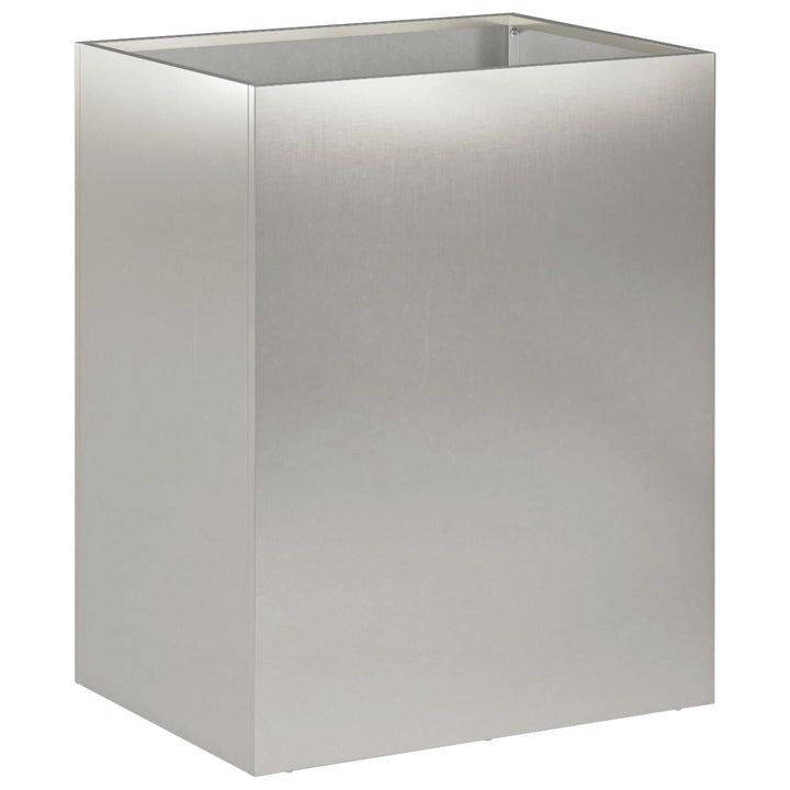 Trädgårdsplanterare 2 St Silver 40 X 30 X 50 Cm Rostfritt Stål