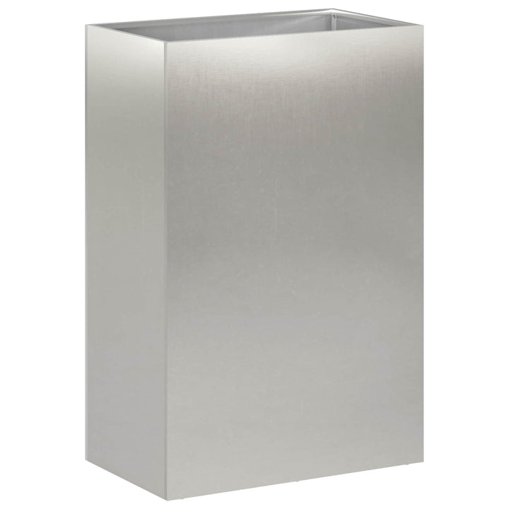 Trädgårdsplanterare 2 St Silver 40 X 30 X 75 Cm Rostfritt Stål