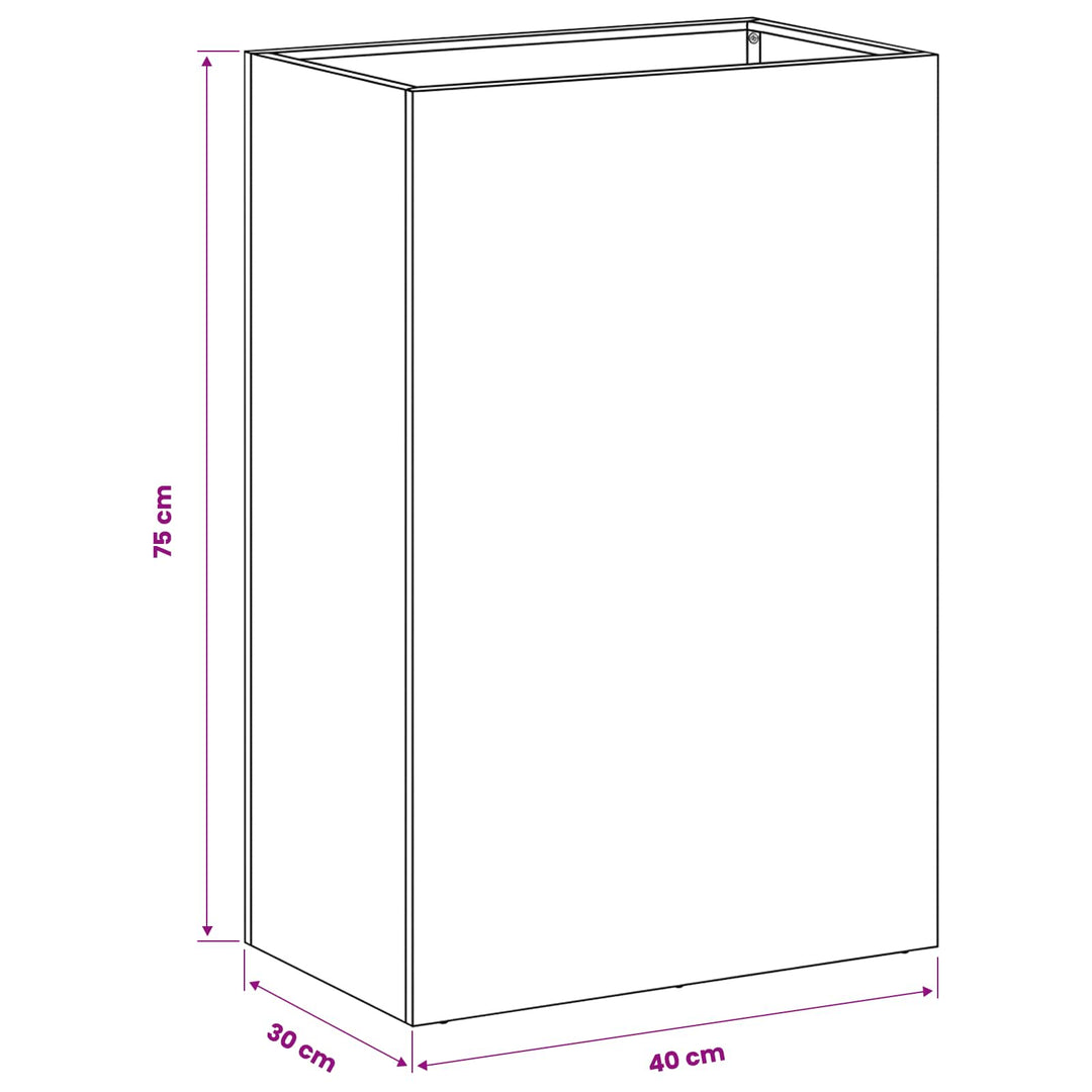 Trädgårdsplanterare Rostig 40 X 30 X 75 Cm Väderbeständig Stål