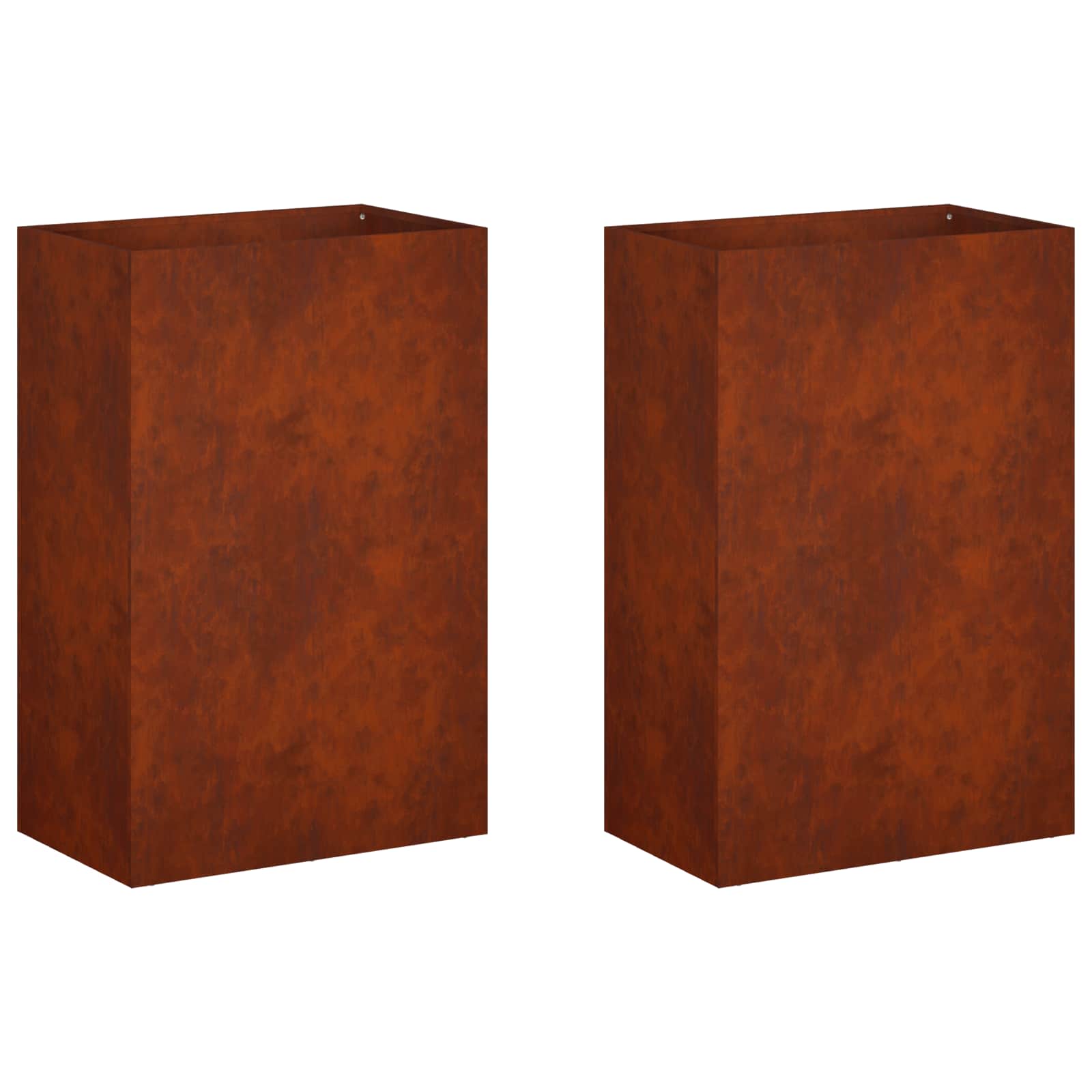 Trädgårdsplanterare 2 St Rostig 40 X 30 X 75 Cm