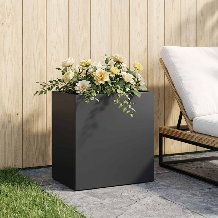Trädgårdsplanterare Svart 50 X 30 X 40 Cm Kallvalsat Stål