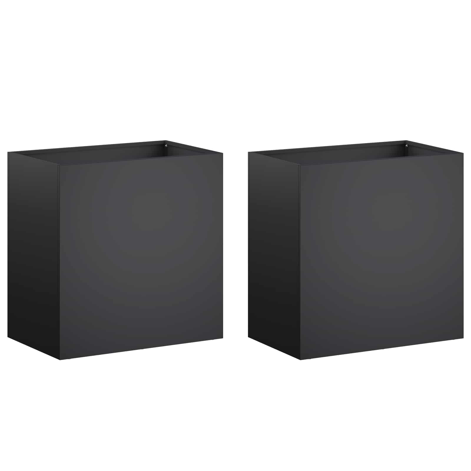 Trädgårdsplanterare 2 St Svart 50 X 30 X 40 Cm Kallvalsat Stål
