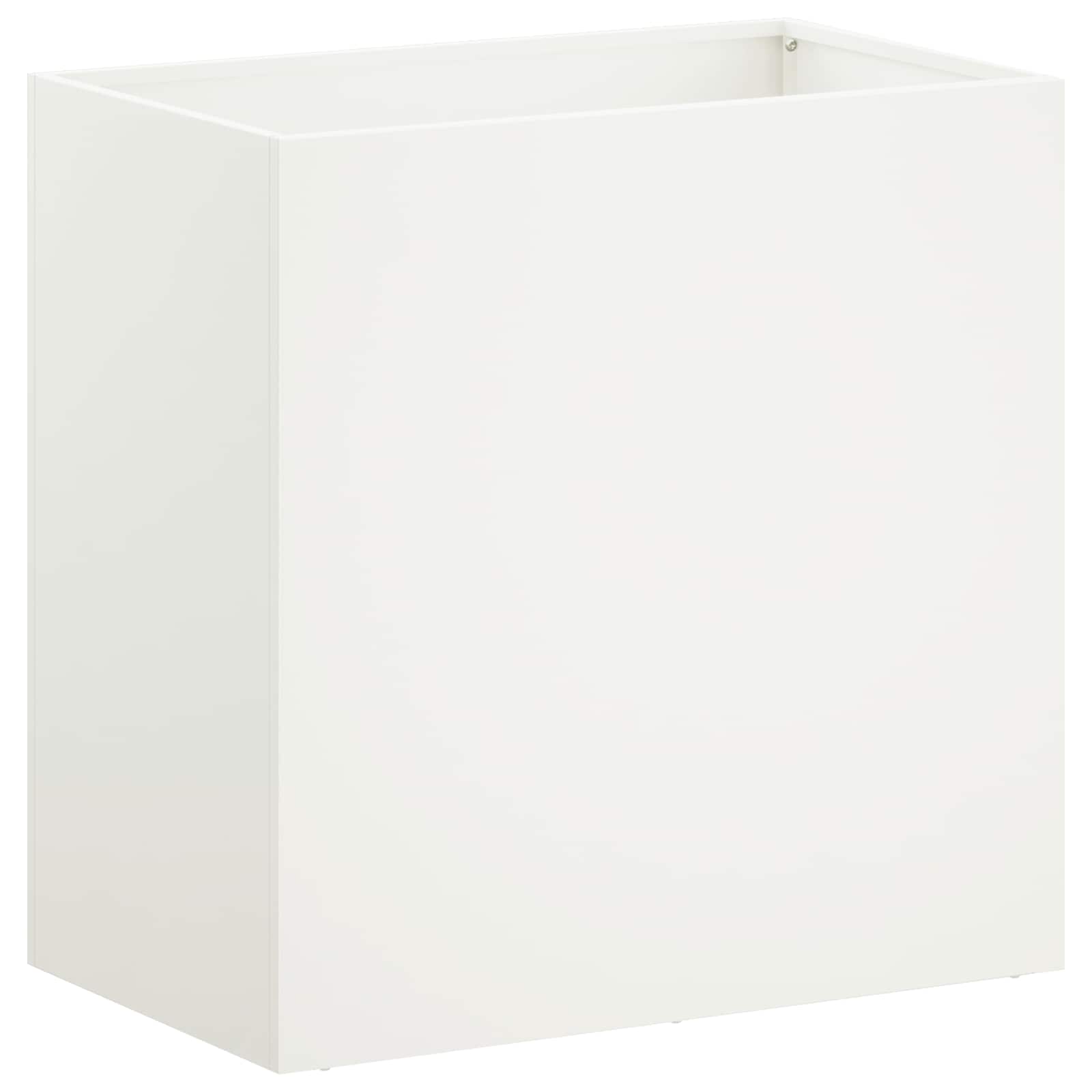 Trädgårdsplanterare Vit 50 X 30 X 40 Cm Kallvalsat Stål