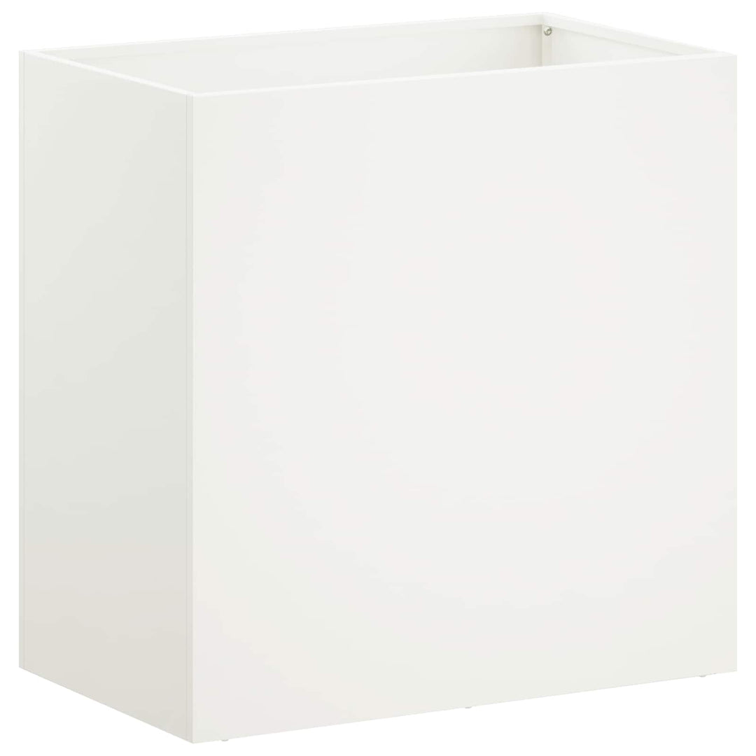 Trädgårdsplanterare Vit 50 X 30 X 40 Cm Kallvalsat Stål