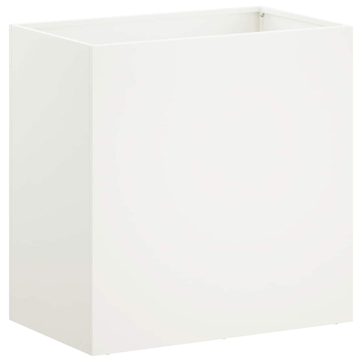 Trädgårdsplanterare Vit 50 X 30 X 50 Cm Kallvalsat Stål