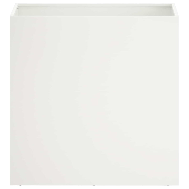 Trädgårdsplanterare Vit 50 X 30 X 50 Cm Kallvalsat Stål
