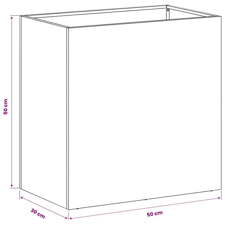 Trädgårdsplanterare Vit 50 X 30 X 50 Cm Kallvalsat Stål