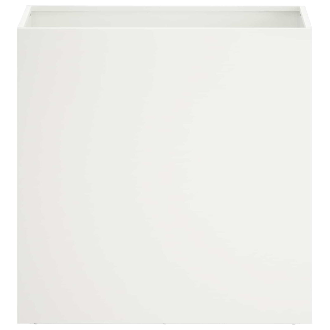 Trädgårdsplanterare 2 St Vit 50 X 30 X 50 Cm Kallvalsat Stål