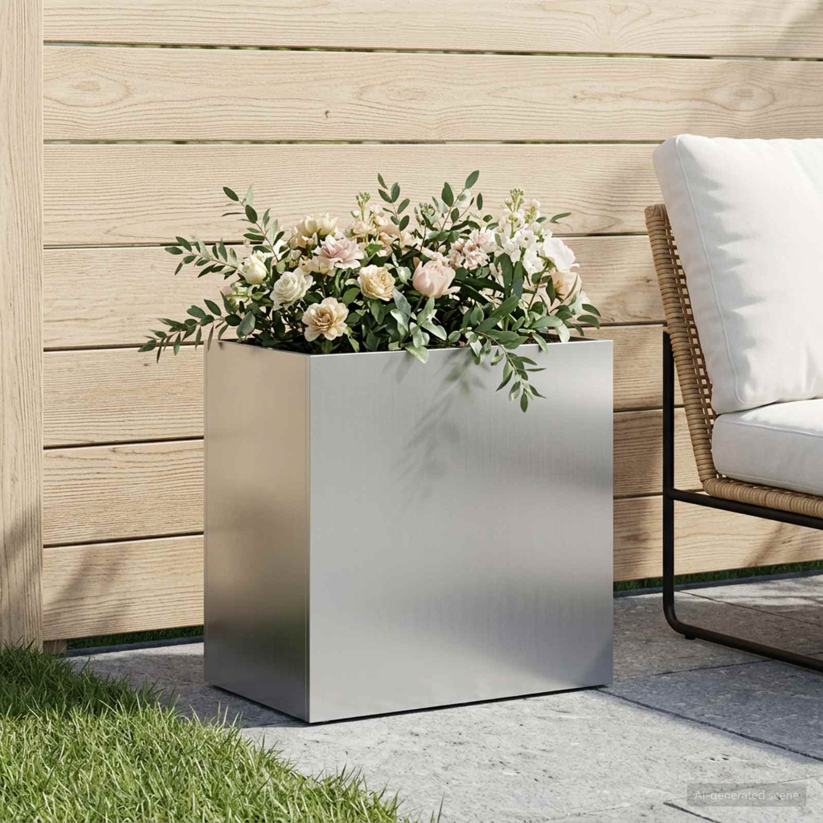 Trädgårdsplanterare Silver 50 X 30 X 50 Cm Galvaniserat Stål