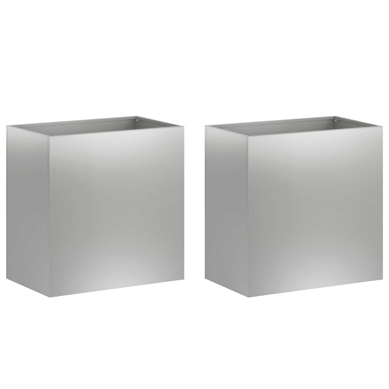 Trädgårdsplanterare 2 St Silver 50 X 30 X 50 Cm