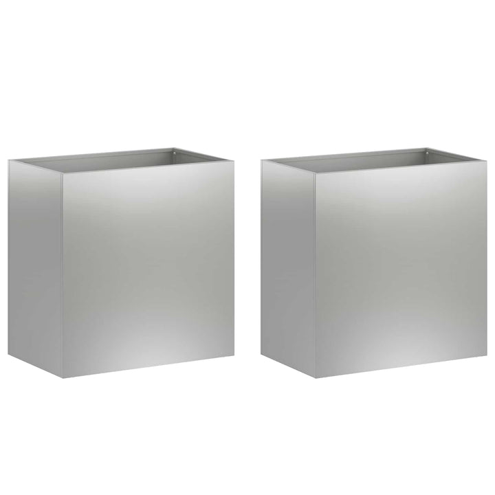 Trädgårdsplanterare 2 St Silver 50 X 30 X 50 Cm